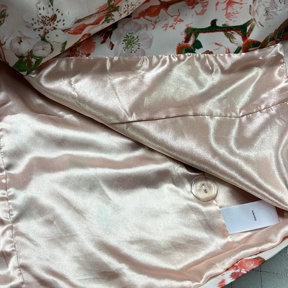 DENNIS BASSO Multi Pink/Green Floral Spring Coquette Career Boho Trench Coat 1X - Picture 6 of 16